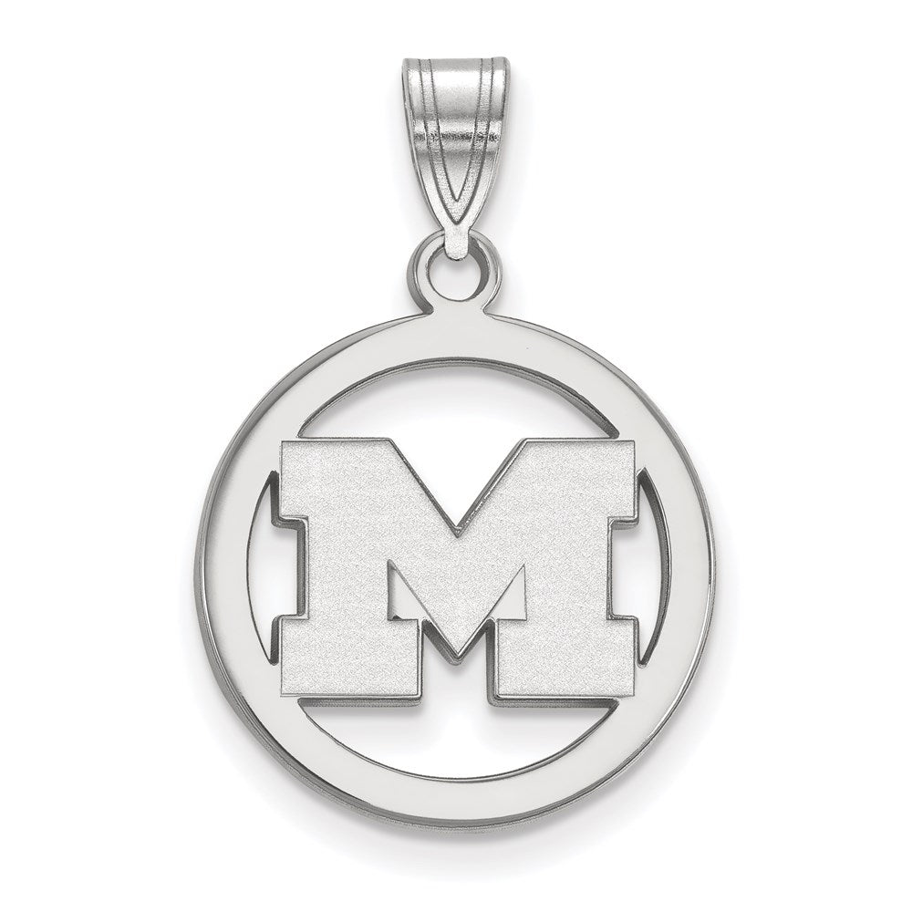 Sterlingsilber Rhodiniert Logoart University Of Michigan Buchstabe M Mittel Kreis Anhänger