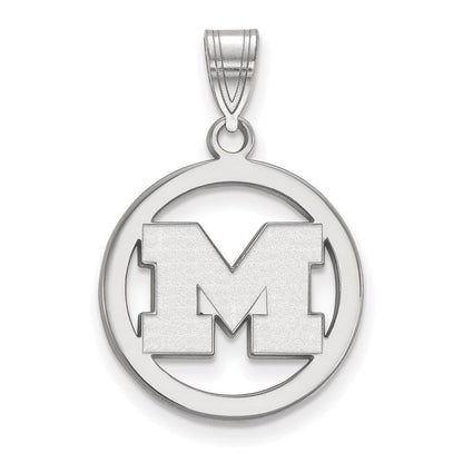 Sterlingsilber Rhodiniert Logoart University Of Michigan Buchstabe M Mittel Kreis Anhänger