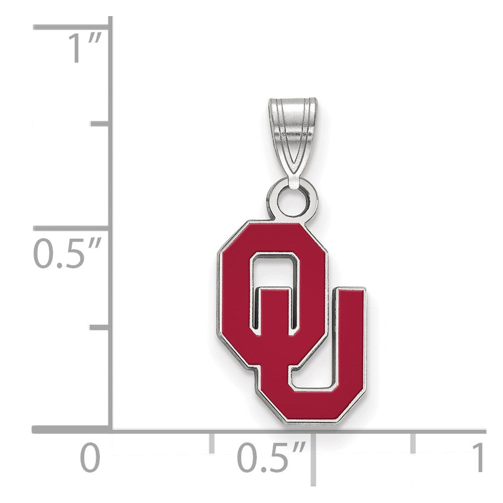Sterlingsilber Rhodiniert Logoart University Of Oklahoma O U Klein Emailliert Anhänger