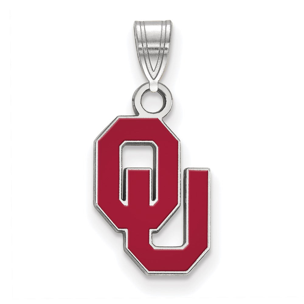 Sterlingsilber Rhodiniert Logoart University Of Oklahoma O U Klein Emailliert Anhänger