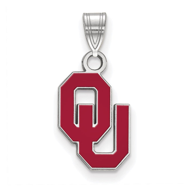 Sterlingsilber Rhodiniert Logoart University Of Oklahoma O U Klein Emailliert Anhänger