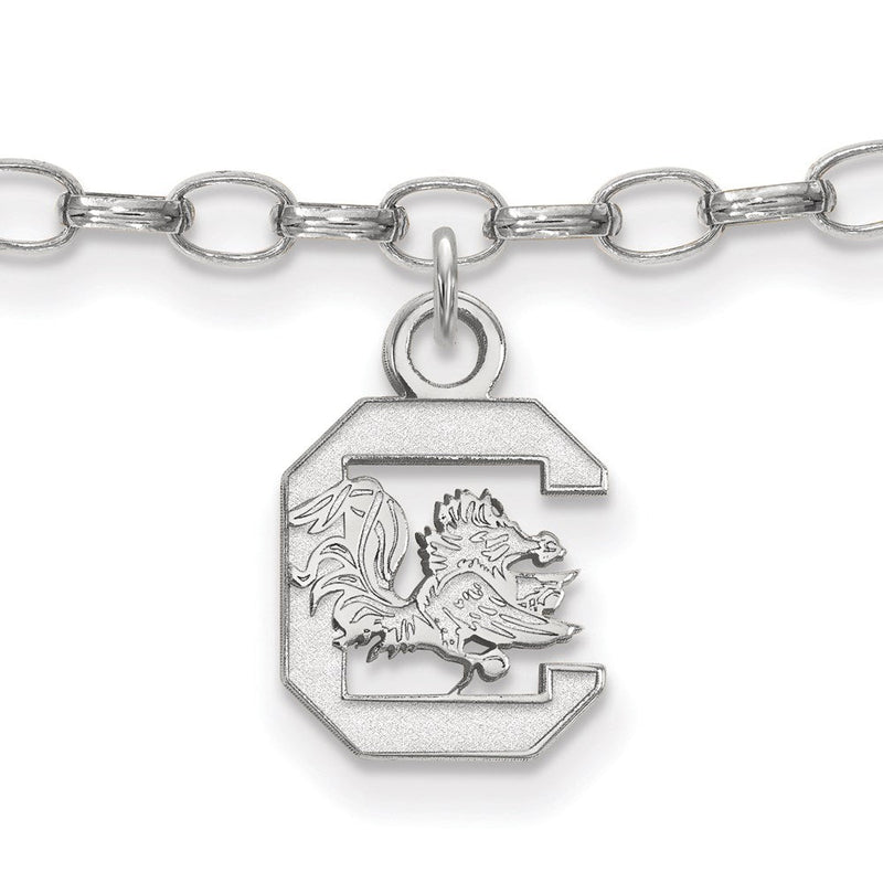 Sterlingsilber Rhodiniert Logoart University Of South Carolina Fußkettchen