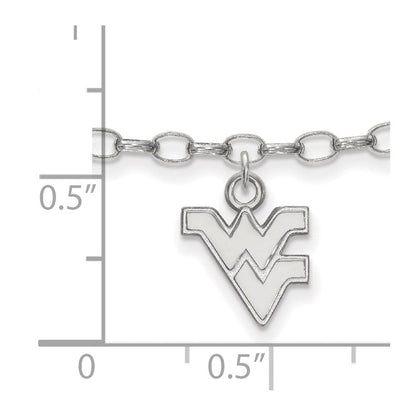 Sterlingsilber Rhodiniert Logoart West Virginia University Fußkettchen