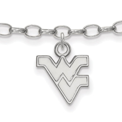 Sterlingsilber Rhodiniert Logoart West Virginia University Fußkettchen