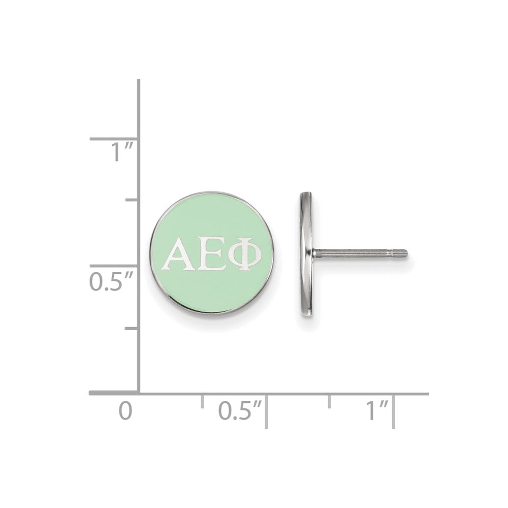 Sterlingsilber Rhodiniert Logoart Alpha Epsilon Phi Sorority Greek Buchstaben Farbe Emaille Ohrstecker