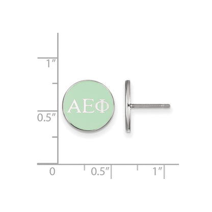 Sterlingsilber Rhodiniert Logoart Alpha Epsilon Phi Sorority Greek Buchstaben Farbe Emaille Ohrstecker