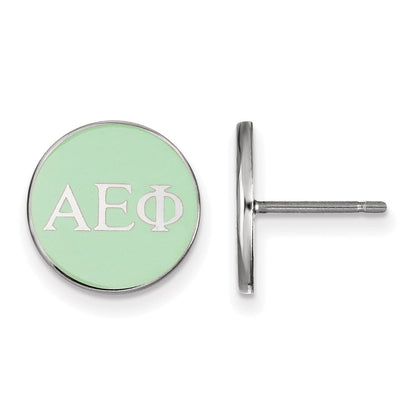 Sterlingsilber Rhodiniert Logoart Alpha Epsilon Phi Sorority Greek Buchstaben Farbe Emaille Ohrstecker