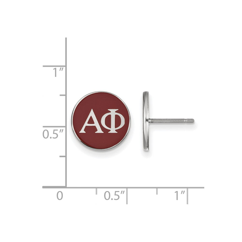 Sterlingsilber Rhodiniert Logoart Alpha Phi Sorority Greek Buchstaben Farbe Emaille Ohrstecker