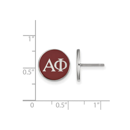 Sterlingsilber Rhodiniert Logoart Alpha Phi Sorority Greek Buchstaben Farbe Emaille Ohrstecker