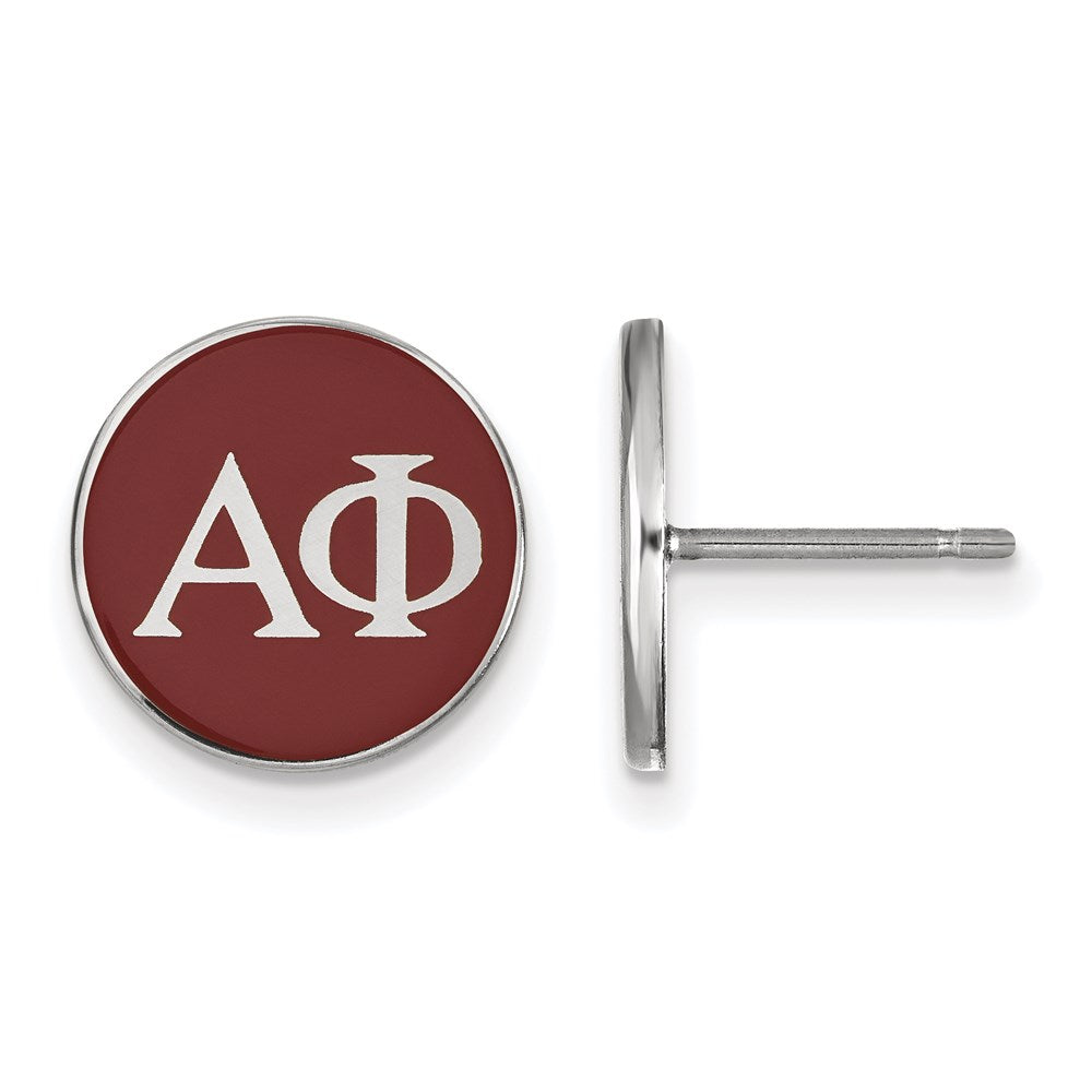 Sterlingsilber Rhodiniert Logoart Alpha Phi Sorority Greek Buchstaben Farbe Emaille Ohrstecker