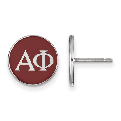 Sterlingsilber Rhodiniert Logoart Alpha Phi Sorority Greek Buchstaben Farbe Emaille Ohrstecker