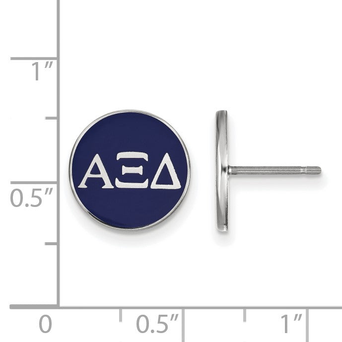 Sterlingsilber Rhodiniert Logoart Alpha Xi Delta Sorority Greek Buchstaben Farbe Emaille Ohrstecker