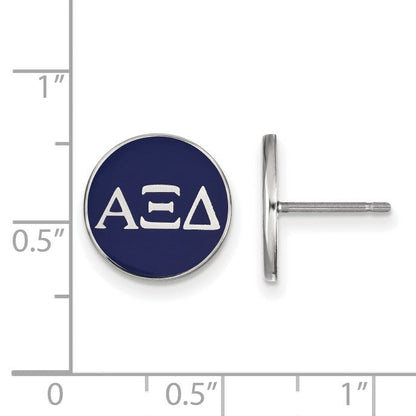 Sterlingsilber Rhodiniert Logoart Alpha Xi Delta Sorority Greek Buchstaben Farbe Emaille Ohrstecker
