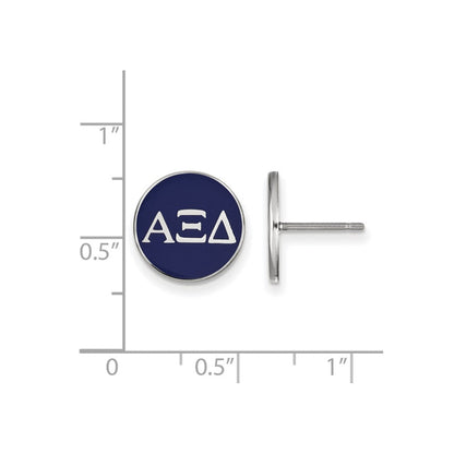 Sterlingsilber Rhodiniert Logoart Alpha Xi Delta Sorority Greek Buchstaben Farbe Emaille Ohrstecker