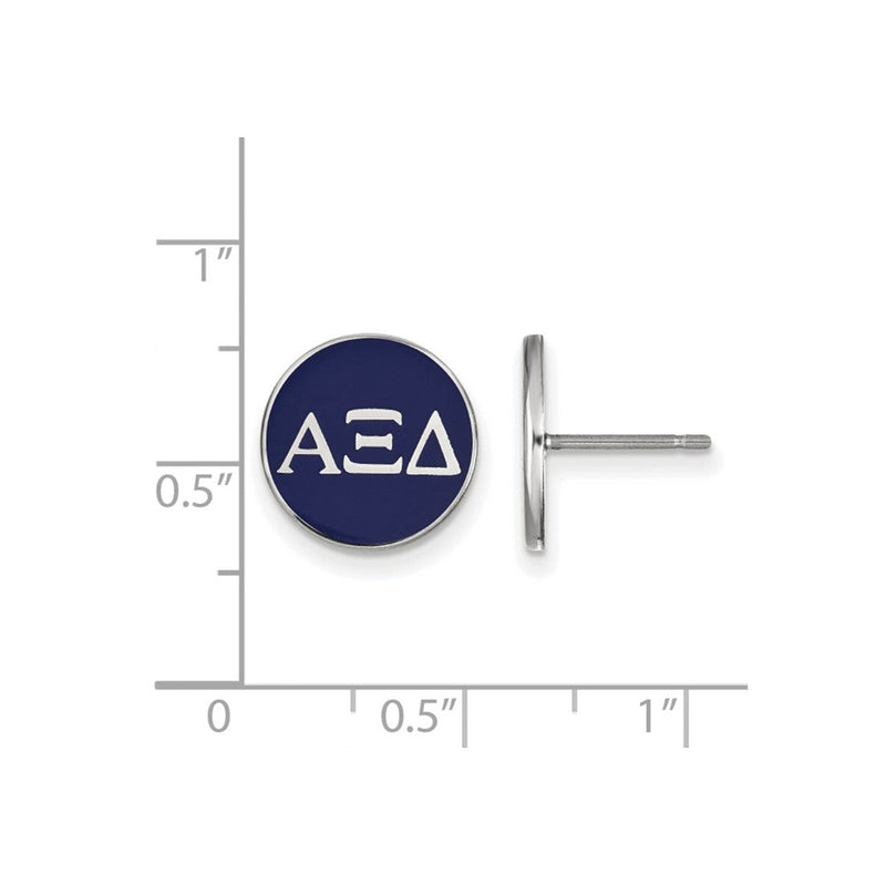 Sterlingsilber Rhodiniert Logoart Alpha Xi Delta Sorority Greek Buchstaben Farbe Emaille Ohrstecker