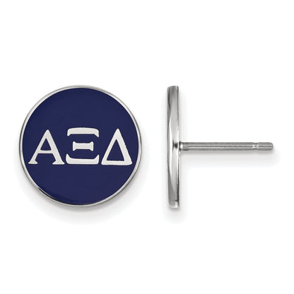 Sterlingsilber Rhodiniert Logoart Alpha Xi Delta Sorority Greek Buchstaben Farbe Emaille Ohrstecker