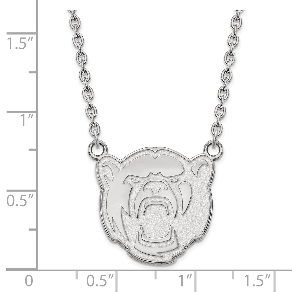 Sterlingsilber Rhodiniert Logoart Baylor University Groß Anhänger 18 Zoll Halskette