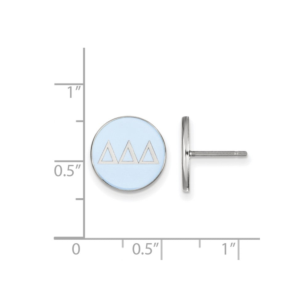Sterlingsilber Rhodiniert Logoart Delta Sorority Greek Buchstaben Farbe Emaille Ohrstecker