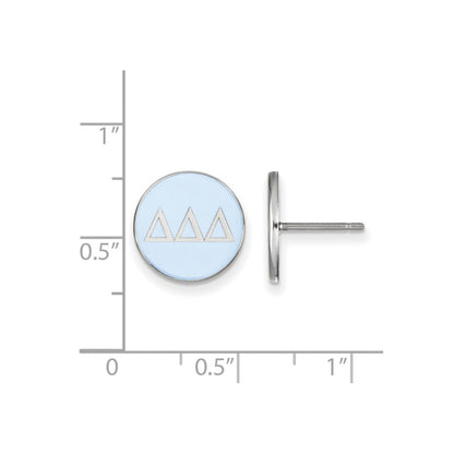 Sterlingsilber Rhodiniert Logoart Delta Sorority Greek Buchstaben Farbe Emaille Ohrstecker