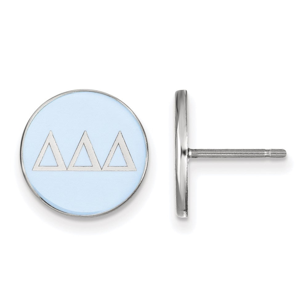 Sterlingsilber Rhodiniert Logoart Delta Sorority Greek Buchstaben Farbe Emaille Ohrstecker