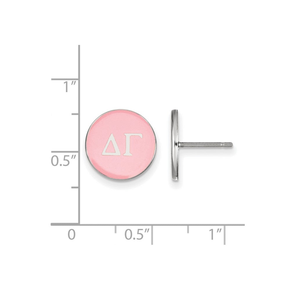 Sterlingsilber Rhodiniert Logoart Delta Gamma Sorority Greek Buchstaben Farbe Emaille Ohrstecker