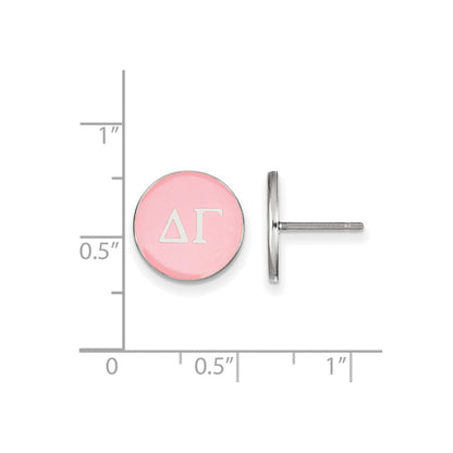 Sterlingsilber Rhodiniert Logoart Delta Gamma Sorority Greek Buchstaben Farbe Emaille Ohrstecker