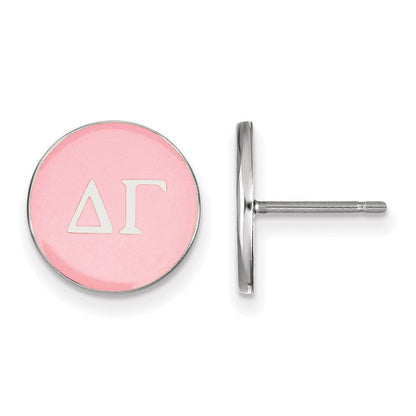Sterlingsilber Rhodiniert Logoart Delta Gamma Sorority Greek Buchstaben Farbe Emaille Ohrstecker
