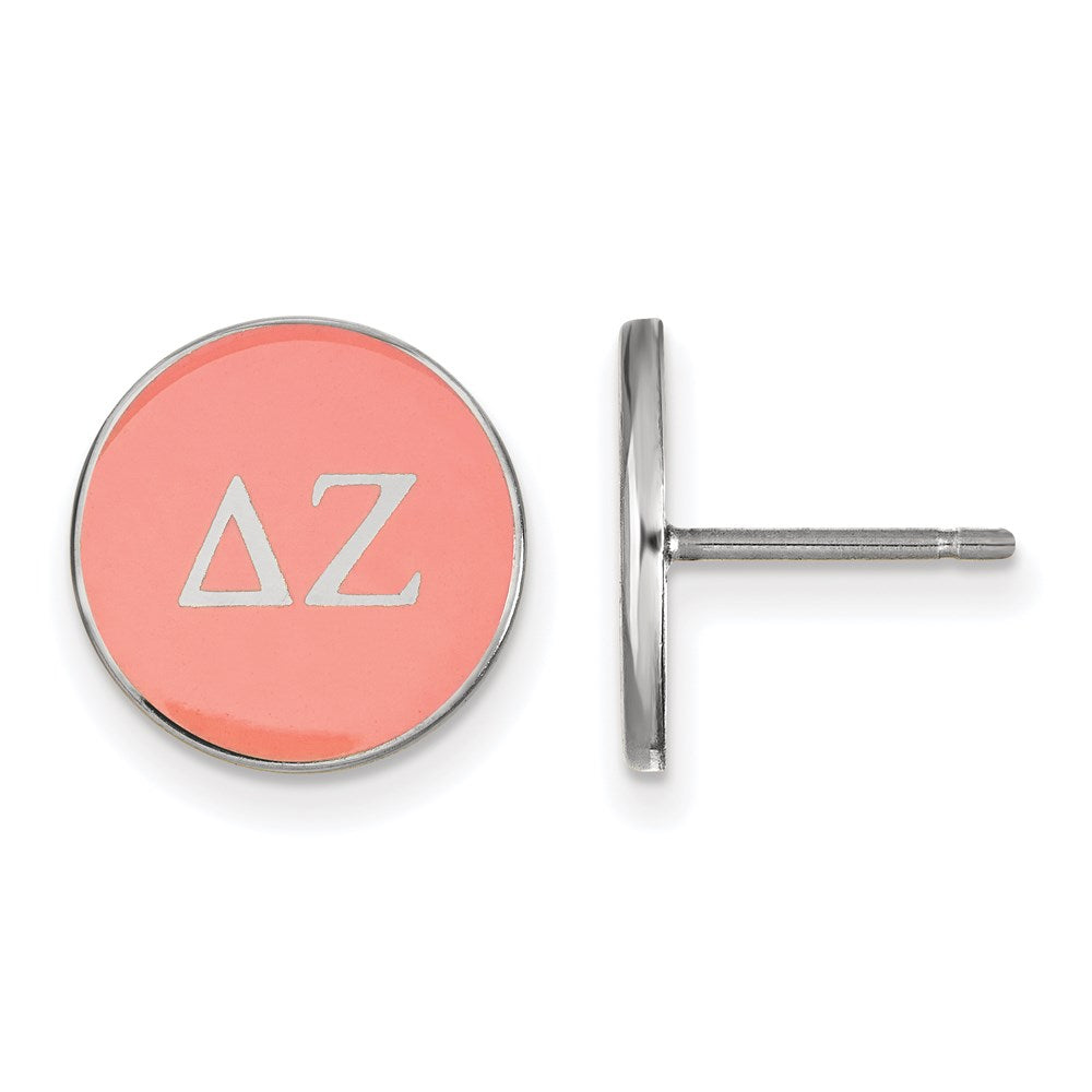 Sterlingsilber Rhodiniert Logoart Delta Zeta Sorority Greek Buchstaben Farbe Emaille Ohrstecker