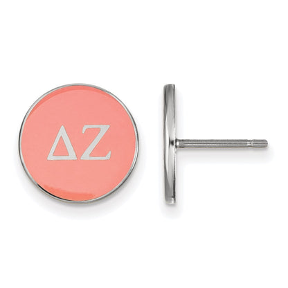 Sterlingsilber Rhodiniert Logoart Delta Zeta Sorority Greek Buchstaben Farbe Emaille Ohrstecker