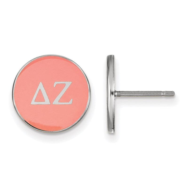Sterlingsilber Rhodiniert Logoart Delta Zeta Sorority Greek Buchstaben Farbe Emaille Ohrstecker