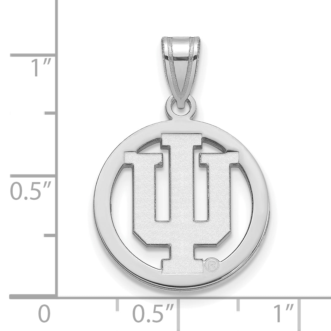 Sterlingsilber Rhodiniert Logoart Indiana University I U Mittel Kreis Anhänger