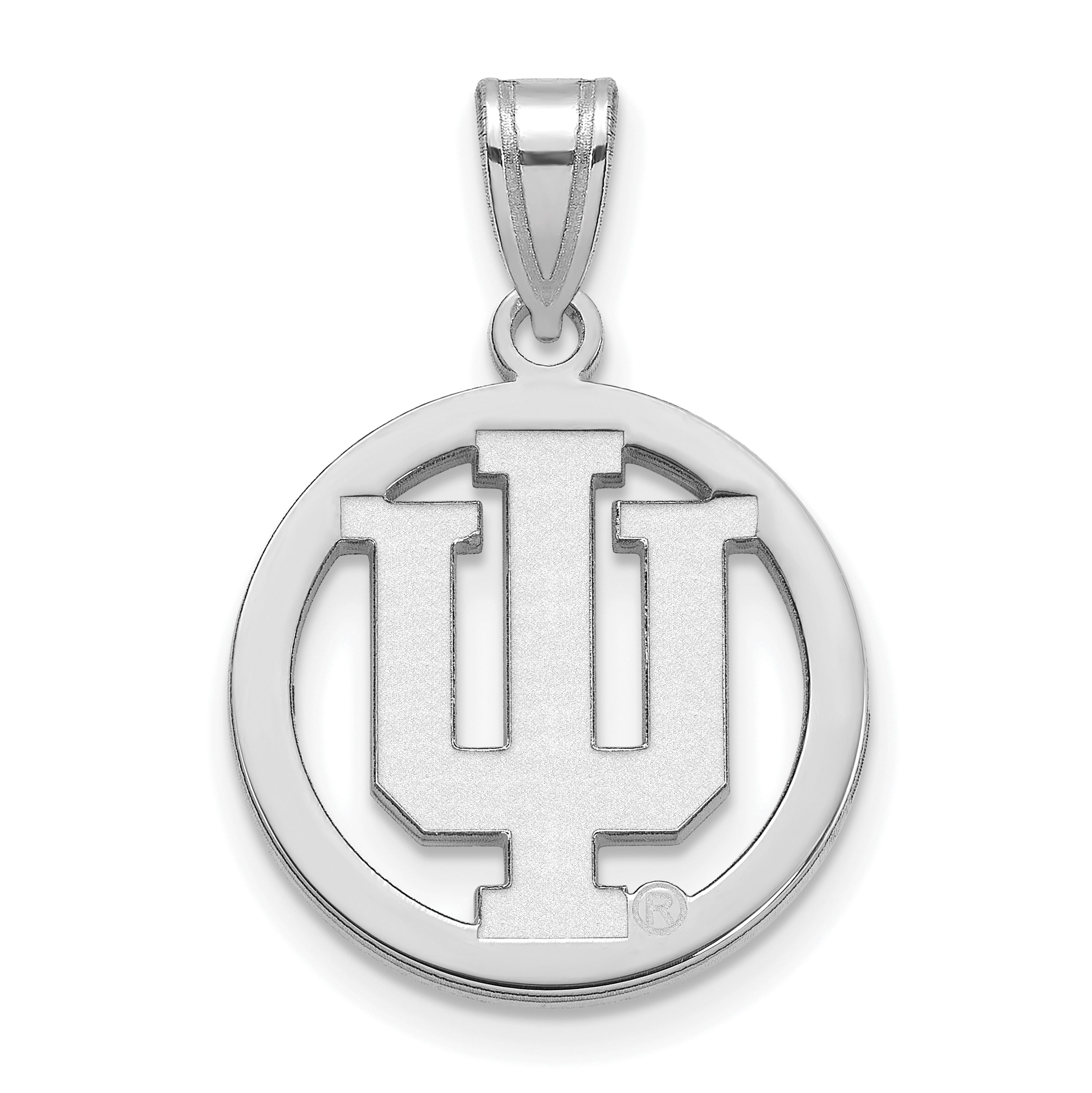 Sterlingsilber Rhodiniert Logoart Indiana University I U Mittel Kreis Anhänger