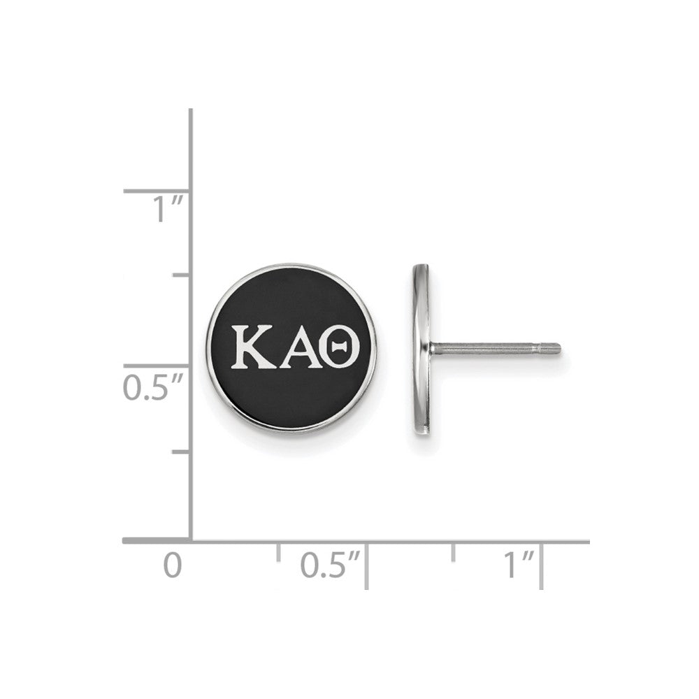 Sterlingsilber Rhodiniert Logoart Kappa Alpha Theta Sorority Greek Buchstaben Farbe Emaille Ohrstecker
