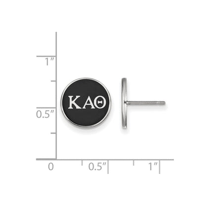 Sterlingsilber Rhodiniert Logoart Kappa Alpha Theta Sorority Greek Buchstaben Farbe Emaille Ohrstecker