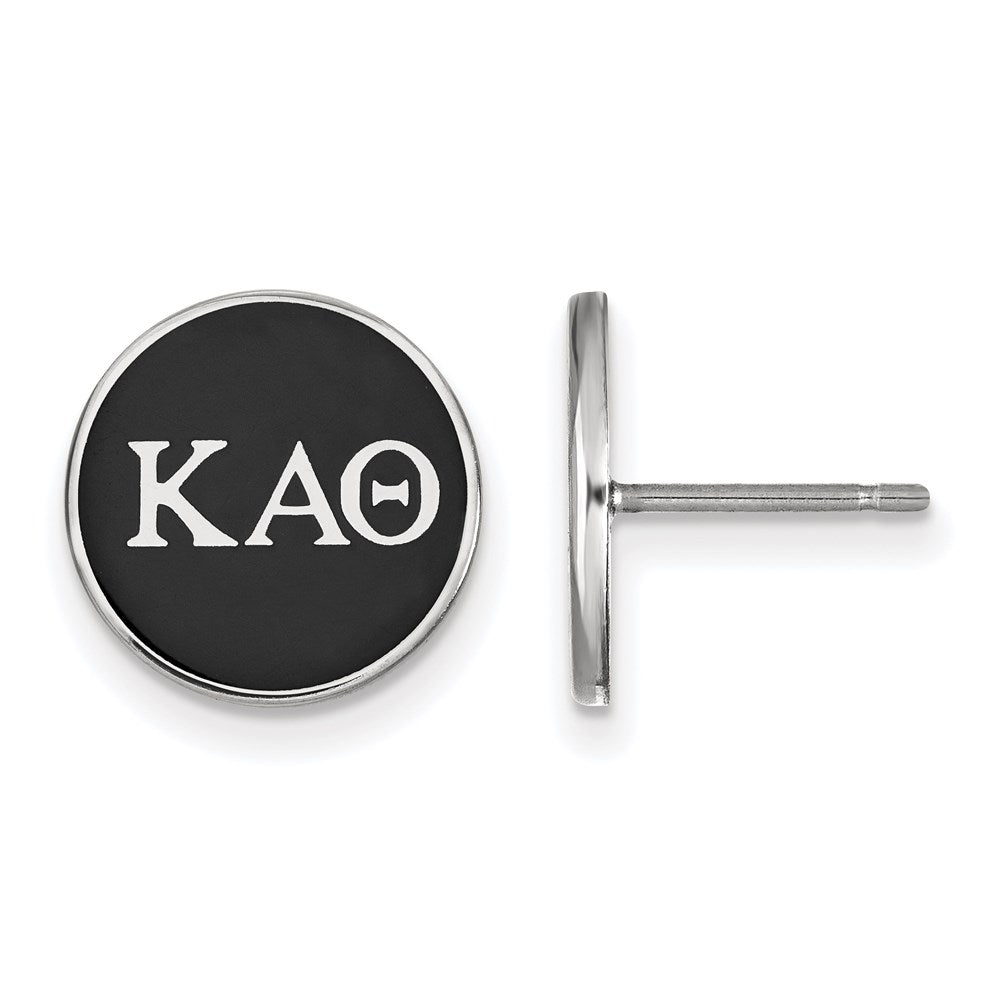Sterlingsilber Rhodiniert Logoart Kappa Alpha Theta Sorority Greek Buchstaben Farbe Emaille Ohrstecker
