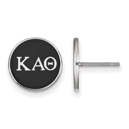Sterlingsilber Rhodiniert Logoart Kappa Alpha Theta Sorority Greek Buchstaben Farbe Emaille Ohrstecker