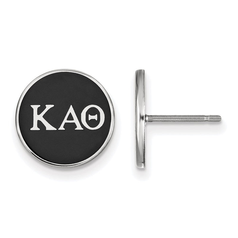 Sterlingsilber Rhodiniert Logoart Kappa Alpha Theta Sorority Greek Buchstaben Farbe Emaille Ohrstecker