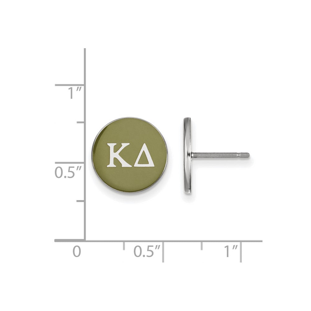 Sterlingsilber Rhodiniert Logoart Kappa Delta Sorority Greek Buchstaben Farbe Emaille Ohrstecker