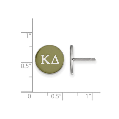 Sterlingsilber Rhodiniert Logoart Kappa Delta Sorority Greek Buchstaben Farbe Emaille Ohrstecker
