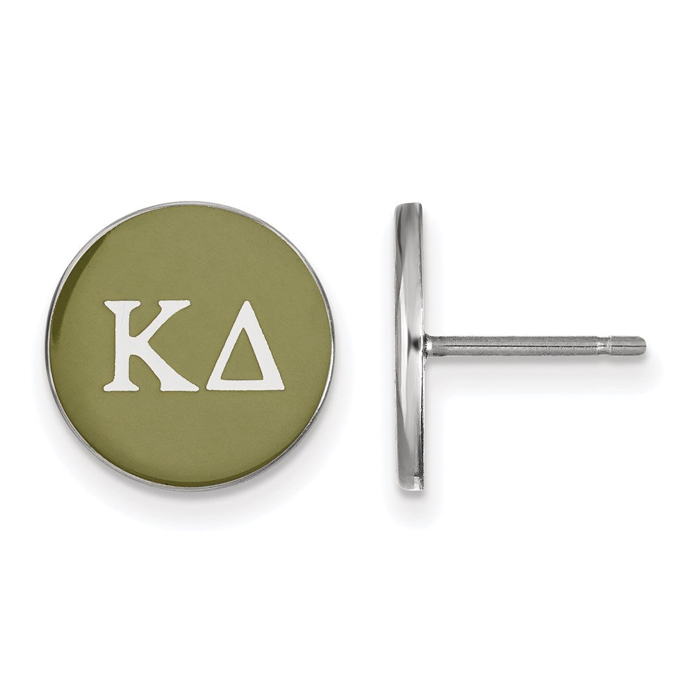 Sterlingsilber Rhodiniert Logoart Kappa Delta Sorority Greek Buchstaben Farbe Emaille Ohrstecker
