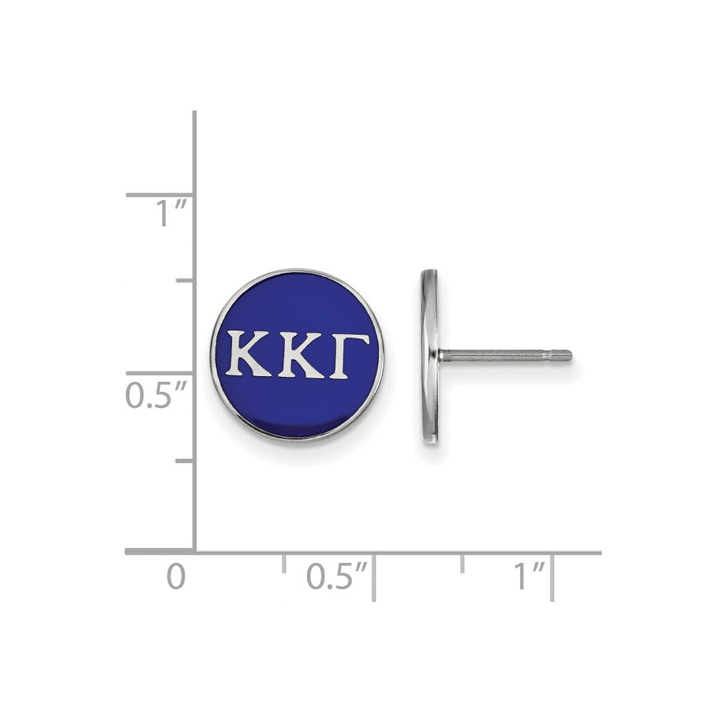 Sterlingsilber Rhodiniert Logoart Kappa Gamma Sorority Greek Buchstaben Farbe Emaille Ohrstecker