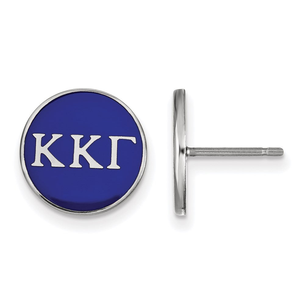 Sterlingsilber Rhodiniert Logoart Kappa Gamma Sorority Greek Buchstaben Farbe Emaille Ohrstecker
