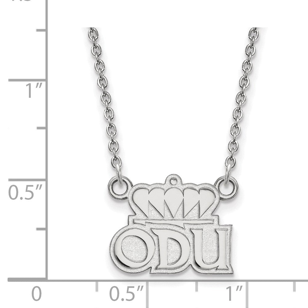 Sterlingsilber Rhodiniert Logoart Old Dominion University O D U Klein Anhänger 18 Zoll Halskette