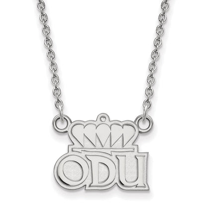 Sterlingsilber Rhodiniert Logoart Old Dominion University O D U Klein Anhänger 18 Zoll Halskette