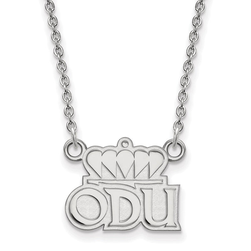 Sterlingsilber Rhodiniert Logoart Old Dominion University O D U Klein Anhänger 18 Zoll Halskette