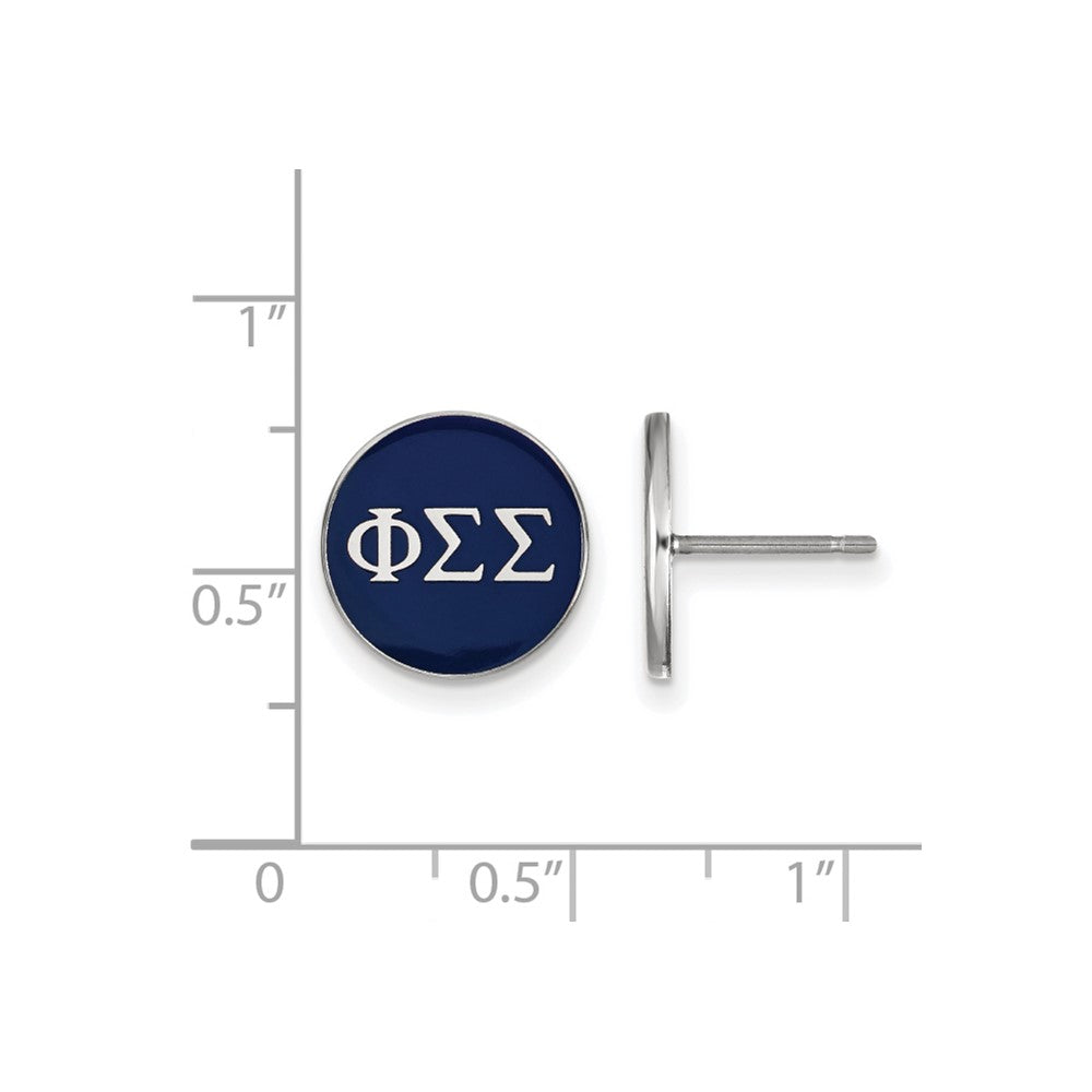 Sterlingsilber Rhodiniert Logoart Phi Sigma Sorority Greek Buchstaben Farbe Emaille Ohrstecker