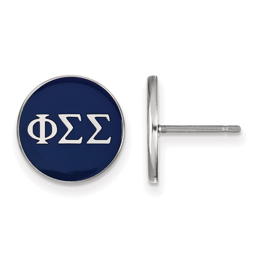 Sterlingsilber Rhodiniert Logoart Phi Sigma Sorority Greek Buchstaben Farbe Emaille Ohrstecker