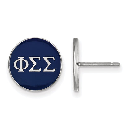 Sterlingsilber Rhodiniert Logoart Phi Sigma Sorority Greek Buchstaben Farbe Emaille Ohrstecker