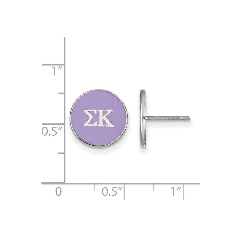 Sterlingsilber Rhodiniert Logoart Sigma Kappa Sorority Greek Buchstaben Farbe Emaille Ohrstecker