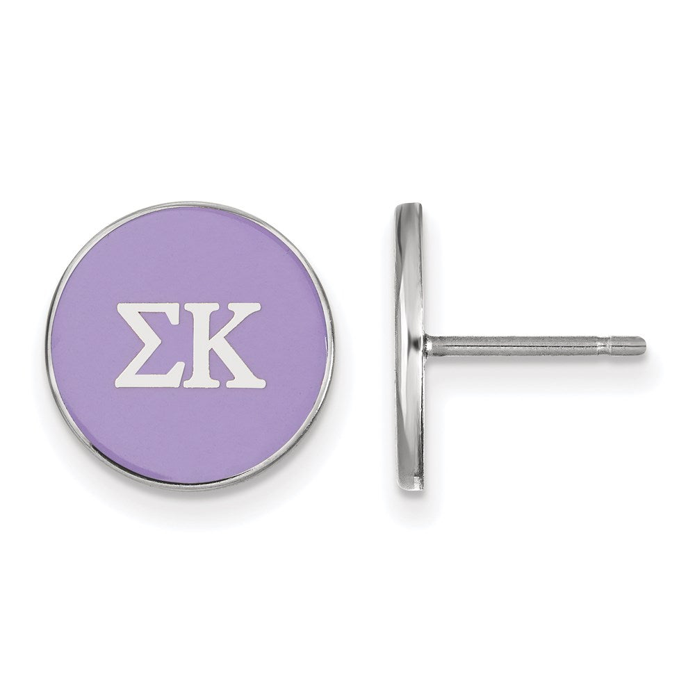 Sterlingsilber Rhodiniert Logoart Sigma Kappa Sorority Greek Buchstaben Farbe Emaille Ohrstecker